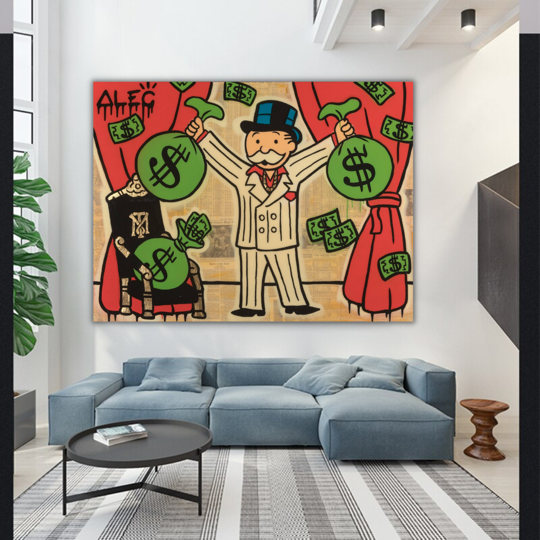 Mr White Money Bags - Alec Monopoly Wall Art-GraffitiWallArt