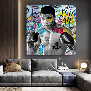 Muhammad Ali Boxer Graffiti Canvas Wall Art-GraffitiWallArt