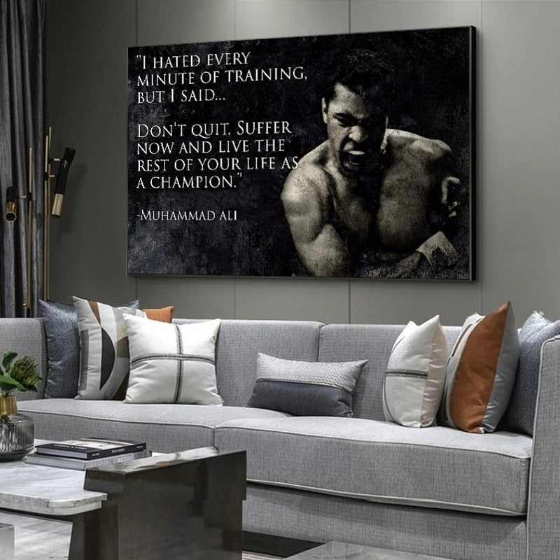 Muhammad Ali Canvas Inspirational Wall Art for Living Room Decor-GraffitiWallArt