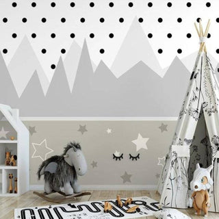 Mystical Forest Peaks Baby Room Wallpaper-GraffitiWallArt