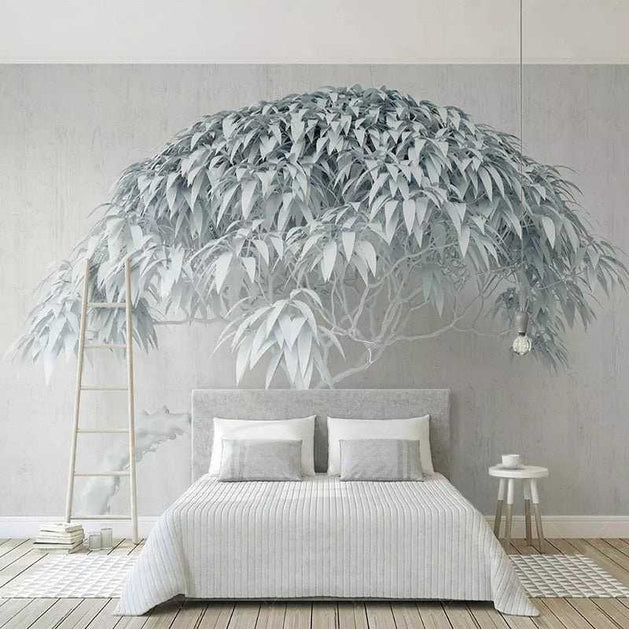 Nature-Inspired Willow Tree 3D Wallpaper for Stylish Interiors-GraffitiWallArt