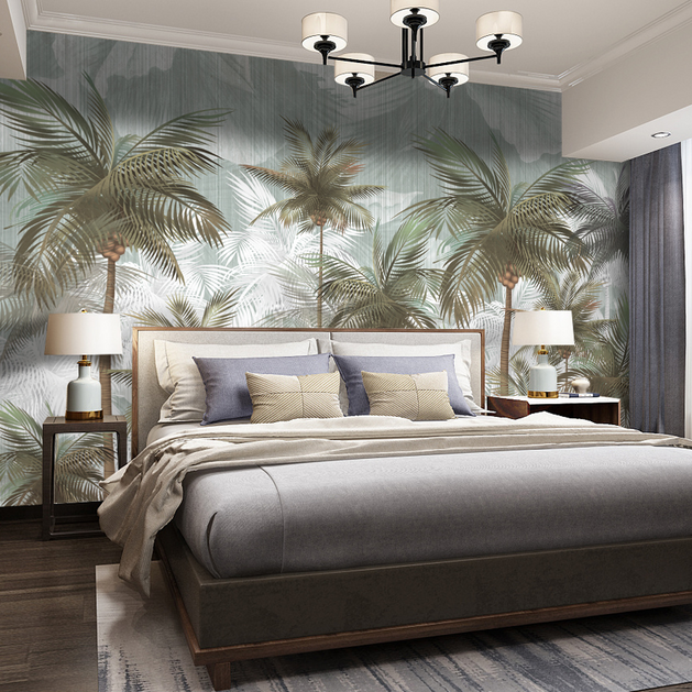 Nature Palm Trees Design - Tropical Forest Wallpaper Mural-GraffitiWallArt