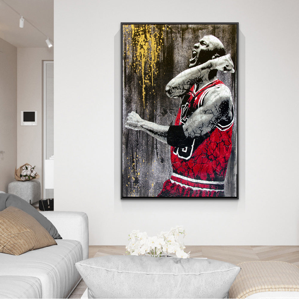 NBA All Star Jordan Canvas Poster - Graffiti Wall Art Print-GraffitiWallArt