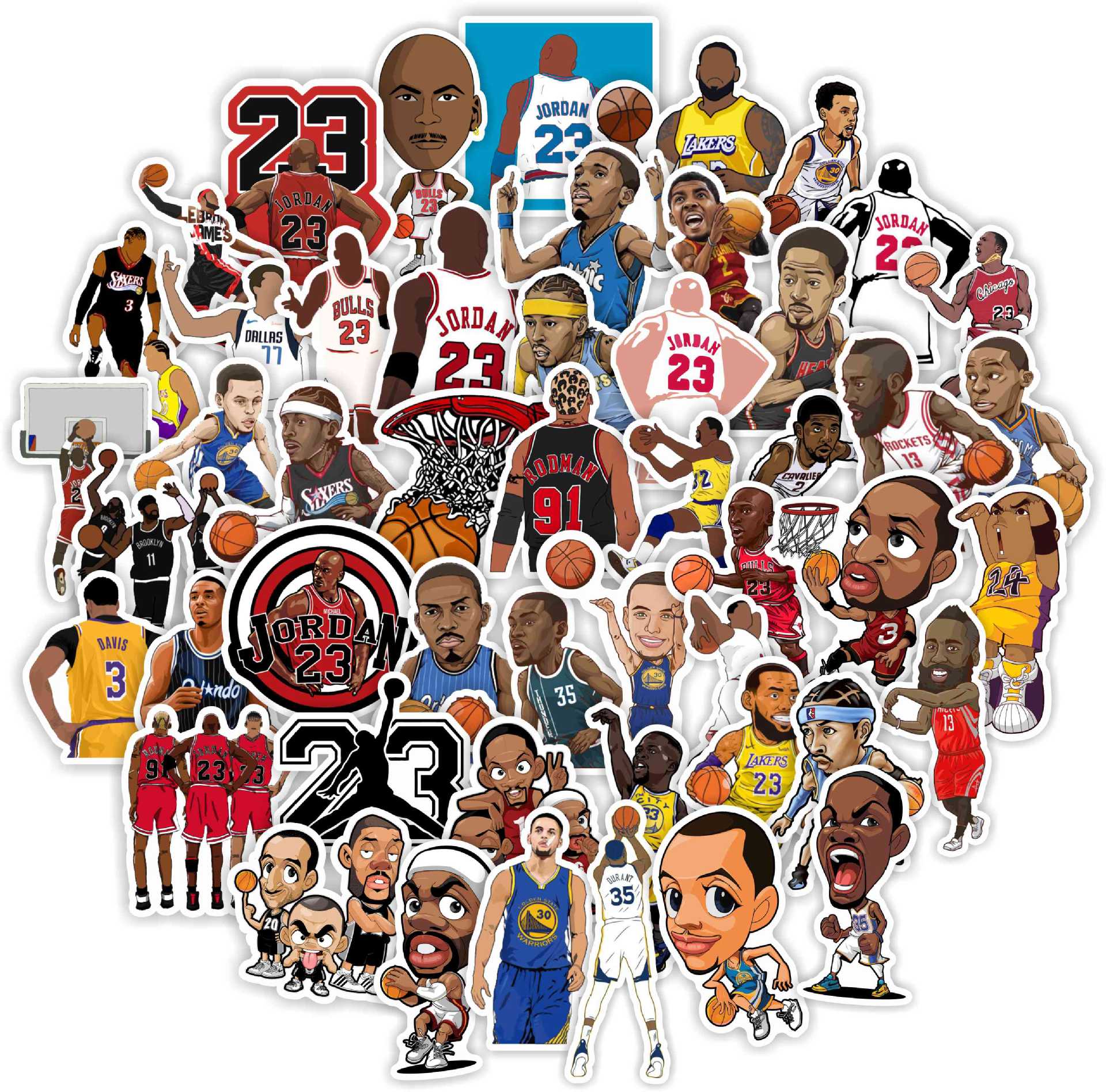 NBA Basketball Star Stickers-GraffitiWallArt