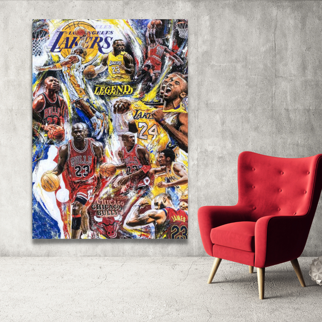 NBA Legend Teams Poster - Graffiti Canvas-GraffitiWallArt