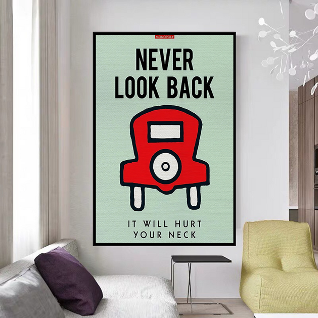 Never Look Back: Monopoly Canvas Wall Art