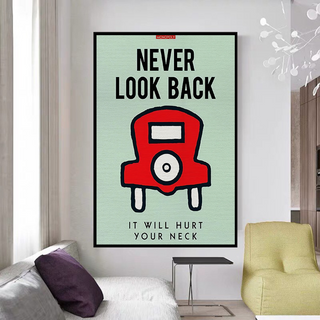 Never Look Back: Monopoly Canvas Wall Art-GraffitiWallArt