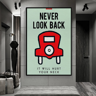 Never Look Back: Monopoly Canvas Wall Art-GraffitiWallArt