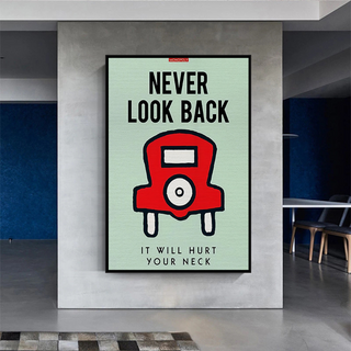 Never Look Back: Monopoly Canvas Wall Art-GraffitiWallArt