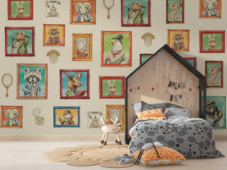 Nordic Animals Art Gallery - Kids Room Wallpaper Mural-GraffitiWallArt