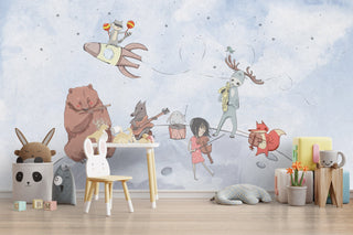 Nordic Animals Party - Kids Room Wallpaper Mural-GraffitiWallArt