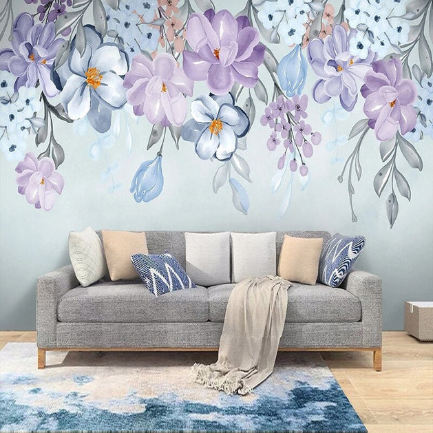 Nordic Flower Wallpaper for Home Wall Decor-GraffitiWallArt