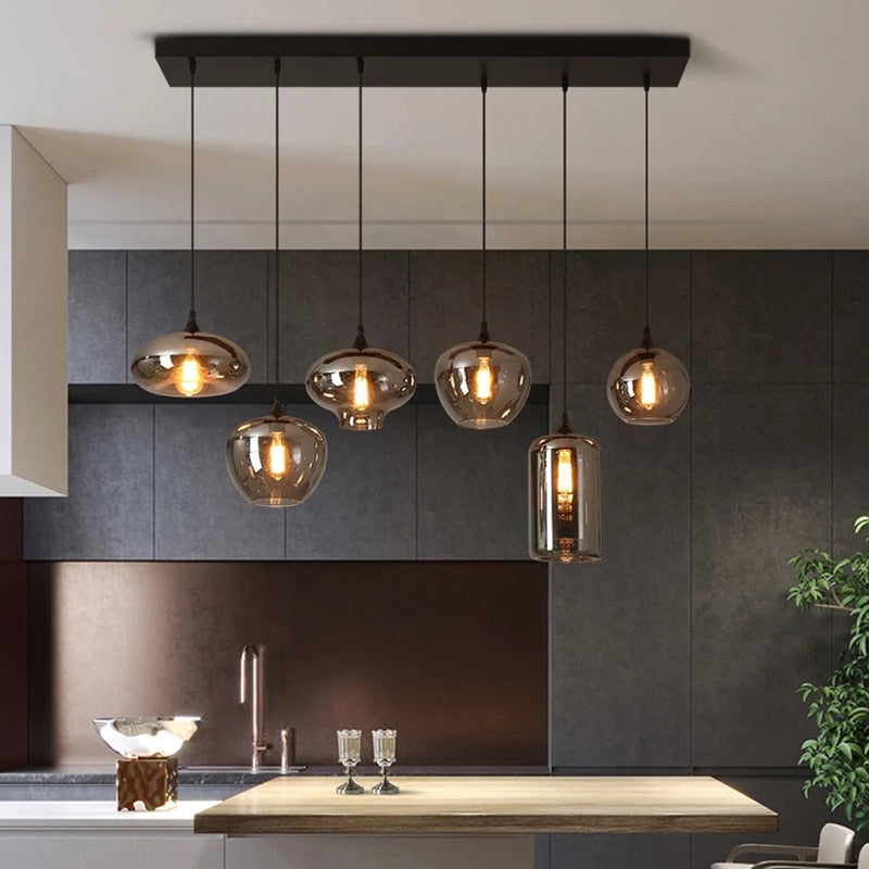 Nordic Glass LED Pendant Lights: Stylish Illumination-GraffitiWallArt