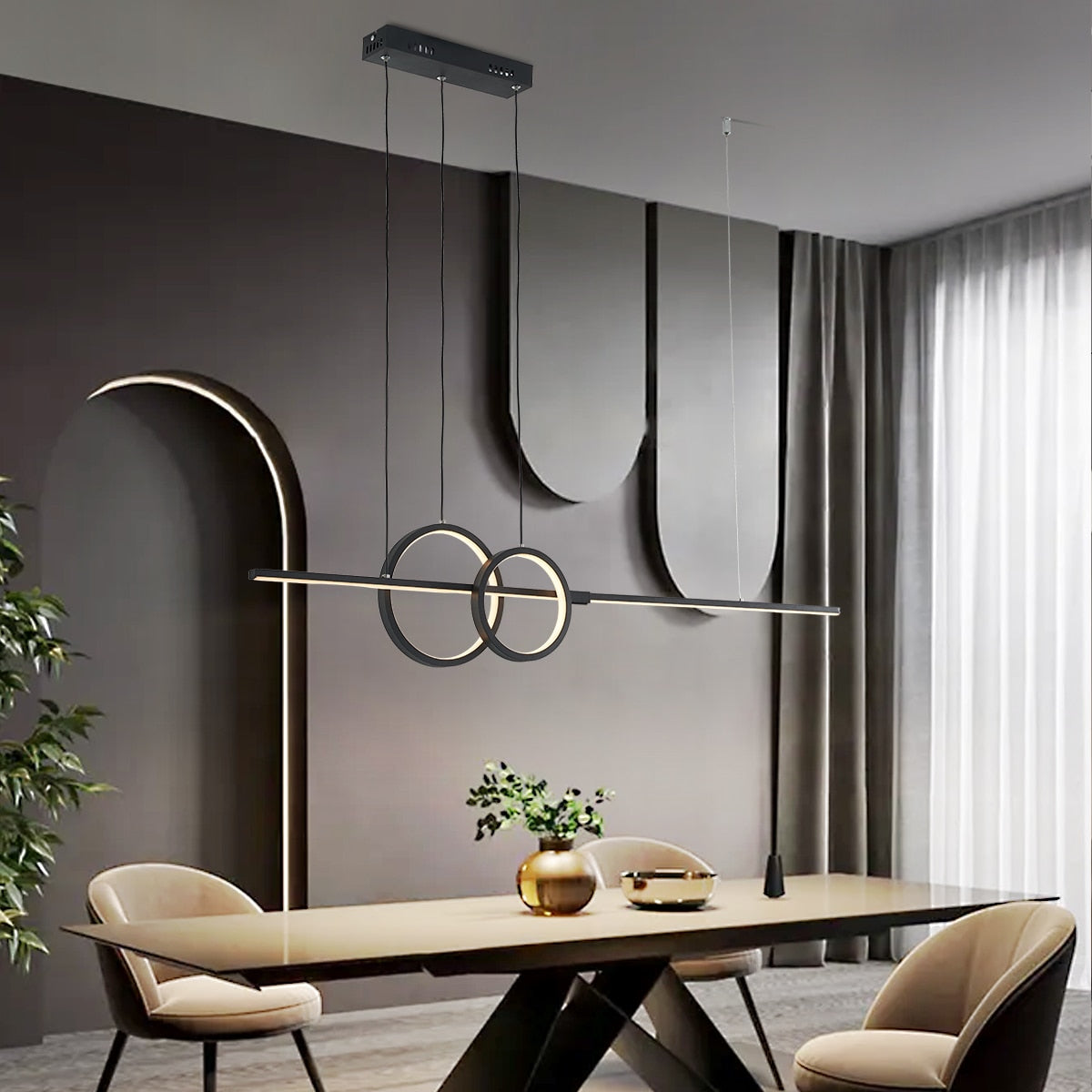 Nordic Simple LED Chandelier for Kitchen Dining Room Hanging Lamp-GraffitiWallArt