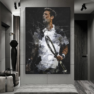 Novak Djokovic Tennis Legend Sports Canvas Wall Art-GraffitiWallArt