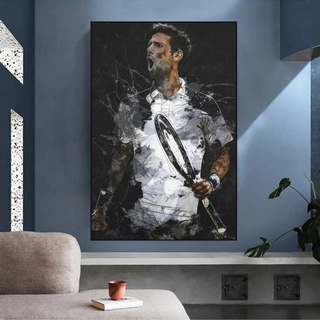 Novak Djokovic Tennis Legend Sports Canvas Wall Art-GraffitiWallArt