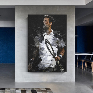 Novak Djokovic Tennis Legend Sports Canvas Wall Art-GraffitiWallArt