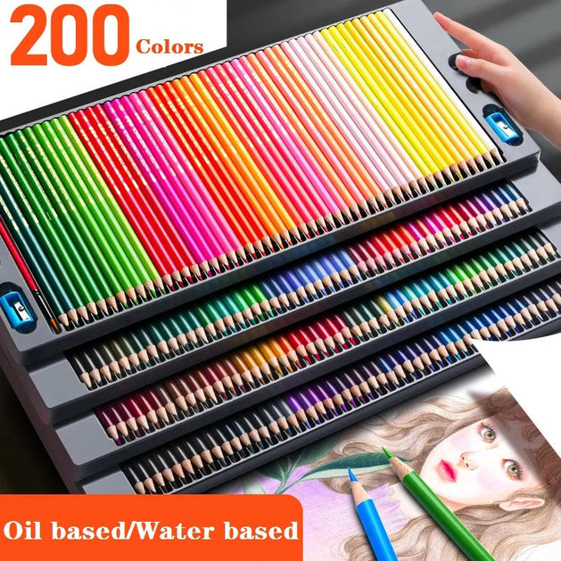 Oily Water Colored Pencil Set-GraffitiWallArt
