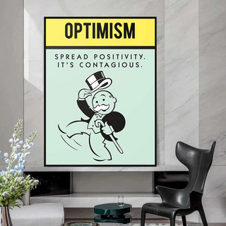 Optimism Spread Positivity: Monopoly Canvas Wall Art-GraffitiWallArt