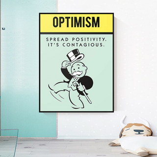 Optimism Spread Positivity: Monopoly Canvas Wall Art-GraffitiWallArt