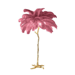 Ostrich Feather Floor Lamp: Graceful Lighting Fixture-GraffitiWallArt