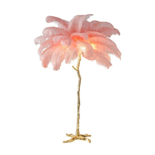 Ostrich Feather Floor Lamp: Graceful Lighting Fixture-GraffitiWallArt