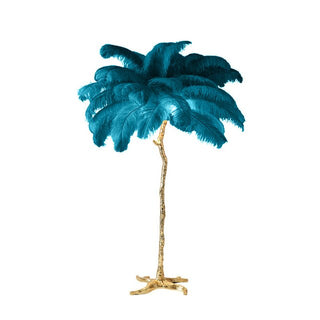 Ostrich Feather Floor Lamp: Graceful Lighting Fixture-GraffitiWallArt