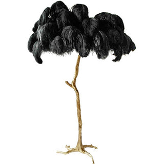 Ostrich Feather Floor Lamp: Graceful Lighting Fixture-GraffitiWallArt