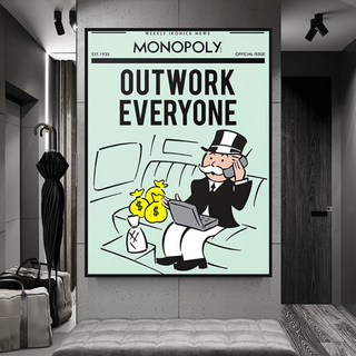 Outwork Everyone: Monopoly Canvas Wall Art-GraffitiWallArt