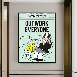 Outwork Everyone: Monopoly Canvas Wall Art-GraffitiWallArt