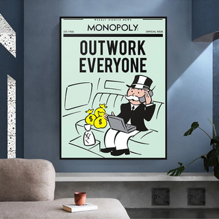 Outwork Everyone: Monopoly Canvas Wall Art-GraffitiWallArt