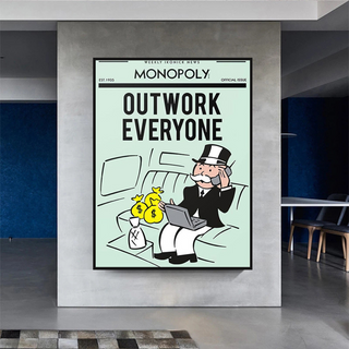 Outwork Everyone: Monopoly Canvas Wall Art-GraffitiWallArt