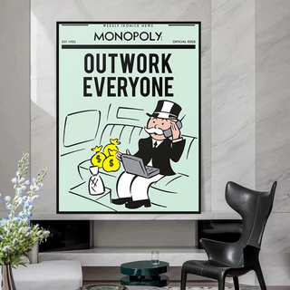 Outwork Everyone: Monopoly Canvas Wall Art-GraffitiWallArt