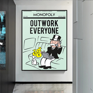 Outwork Everyone: Monopoly Canvas Wall Art-GraffitiWallArt