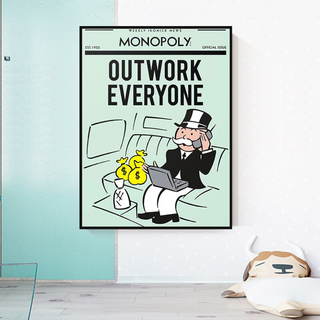 Outwork Everyone: Monopoly Canvas Wall Art-GraffitiWallArt