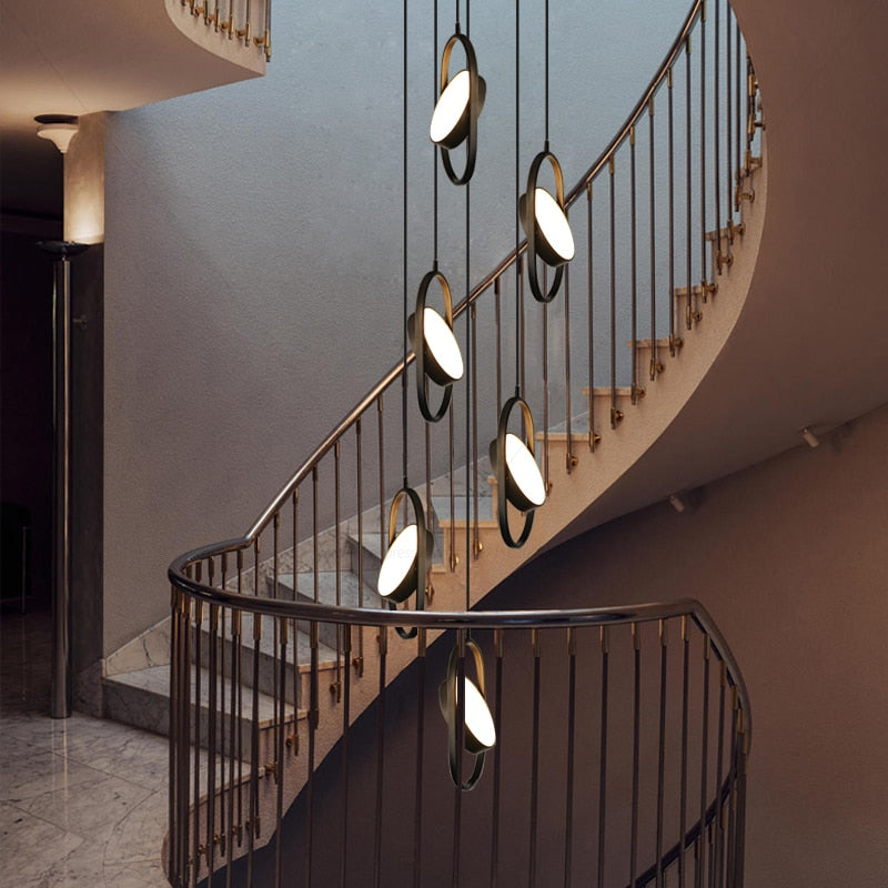 Oval Ring Pendant Chandelier - Exquisite Lighting Fixture-GraffitiWallArt