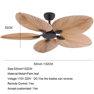 Palm Leaves Ceiling Fan - Designer Ceiling Fan-GraffitiWallArt