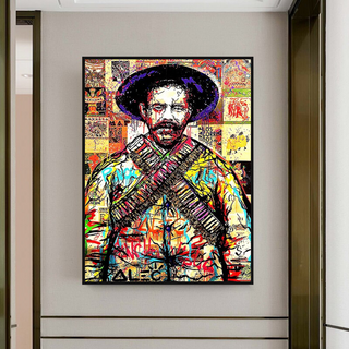 Pancho Villa Canvas Wall Art: Mexican Revolution Tribute-GraffitiWallArt