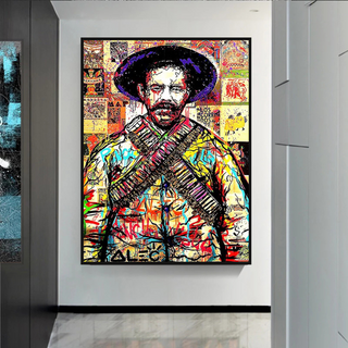 Pancho Villa Canvas Wall Art: Mexican Revolution Tribute-GraffitiWallArt