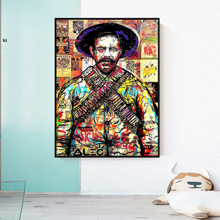 Pancho Villa Canvas Wall Art: Mexican Revolution Tribute-GraffitiWallArt