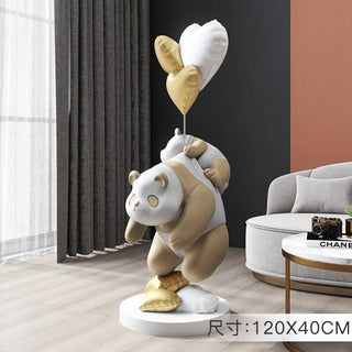 Panda Statue: A Majestic and Adorable Home Décor-GraffitiWallArt