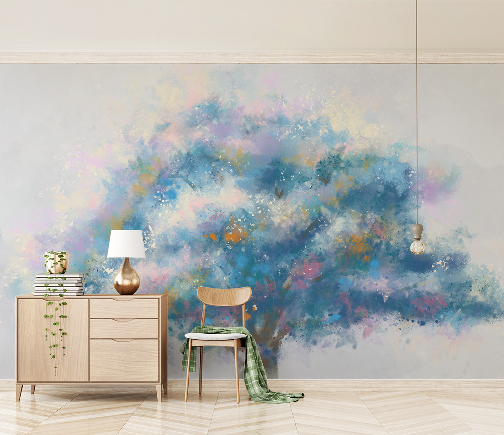 Pastel Tree Wallpaper Murals: Transform Your Space-GraffitiWallArt