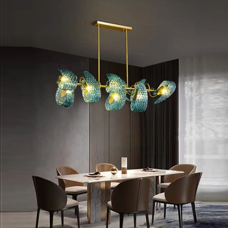 Peacock Blue Glass Chandelier: Stunning Lighting Fixtures-GraffitiWallArt