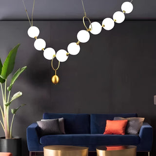 Pearl Globe Chandelier: Exquisite Lighting Fixture-GraffitiWallArt