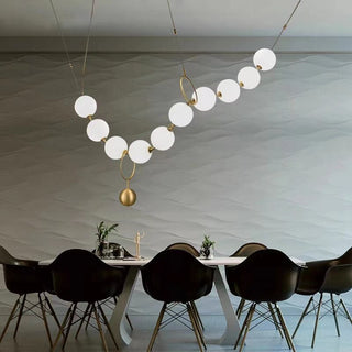 Pearl Globe Chandelier: Exquisite Lighting Fixture-GraffitiWallArt