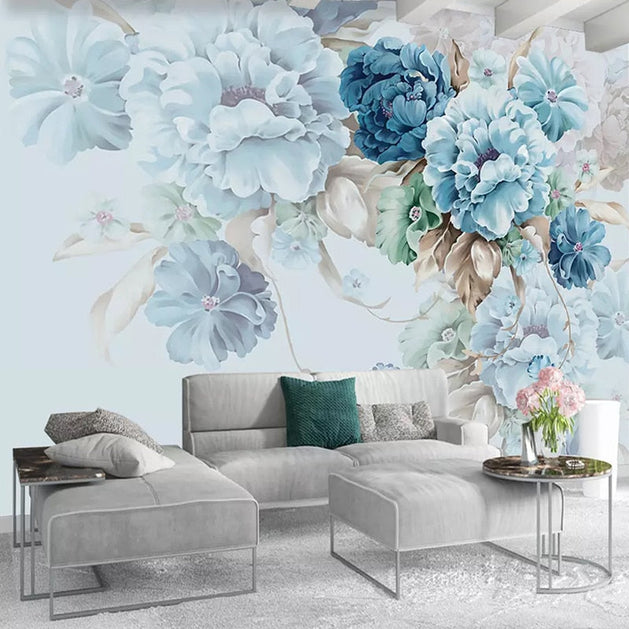 Peony Floral Pastoral Wallpaper for Home Wall Decor-GraffitiWallArt