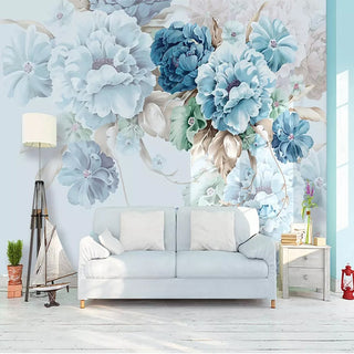 Peony Floral Pastoral Wallpaper for Home Wall Decor-GraffitiWallArt