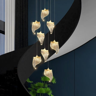 Petals Crystal Staircase Chandelier – Illuminate Your Space-GraffitiWallArt