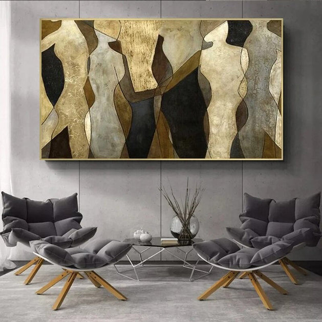 Picasso Wall Art Gold Leaf Texture Canvas Wall Art