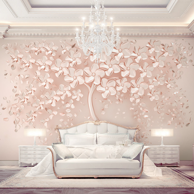 Pink 3D Tree large Wallpaper Murals – Exclusive Collection-GraffitiWallArt